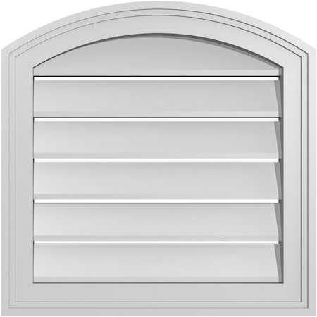 Ekena Millwork Arch Top Surface Mount PVC Gable Vent: Non-Functional, w/2"W x 1-1/2"P Brickmould Frame, 18"W x 42"H GVPAR18X4202SN